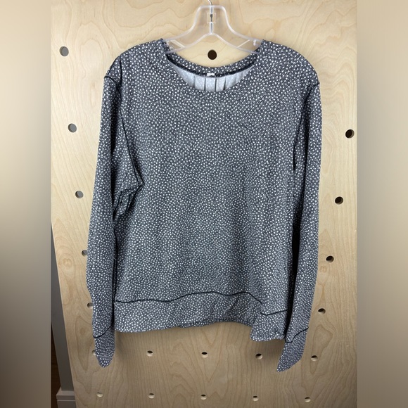 Lululemon Blue Long Sleeve Round Neck Rush Hour Dotted Pullover T Shirt Size 12 - Picture 2 of 7